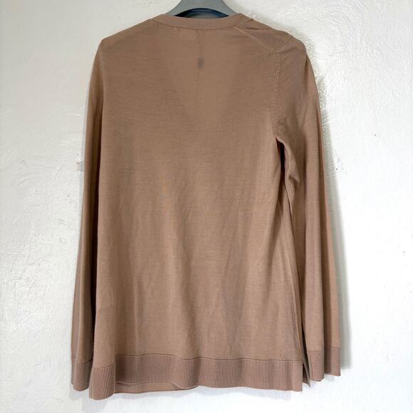 LACOSTE NWOT 100% Merino Wool Classic Cardigan in Tan Size 44/ M - Picture 3 of 12